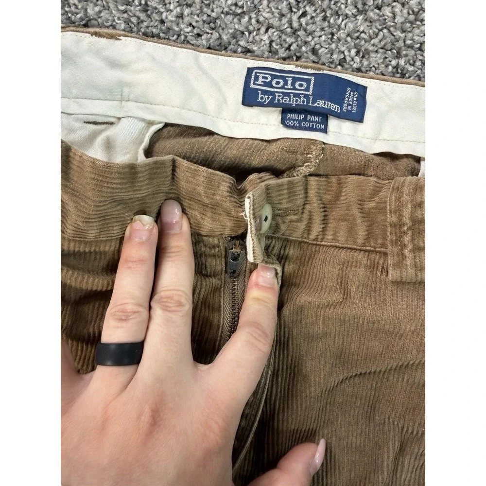 Vintage Polo Ralph Lauren Philip Corduroy Pants Men's Size 36X32 Brown
